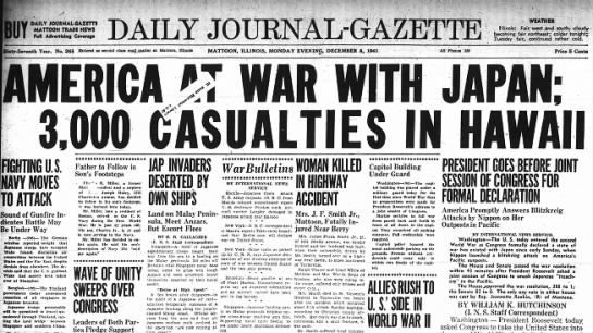 America at war with Japan